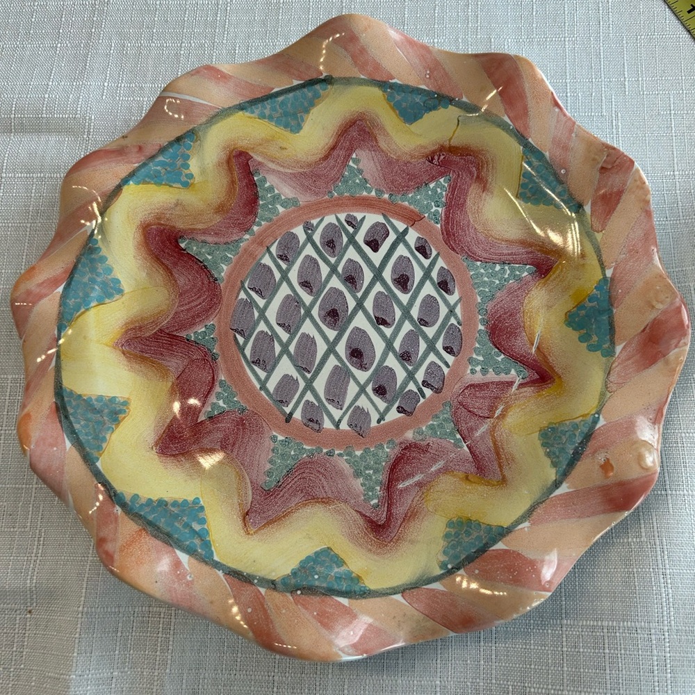 Rare,Retired Mackenzie Child scalloped plate